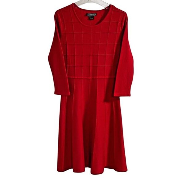 Jessica Howard Red Fit & Flare Sweater Dress SIZE-MEDIUM - Picture 1 of 6